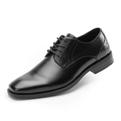 Cusolemore Mens Oxfords Lace Ups Leather Lined Square Toe Dress Shoes for Men Formal Occasions Gatsby Black 7