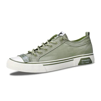 Men's Casual Lace-Up Flat Canvas Shoes - Trendy Style