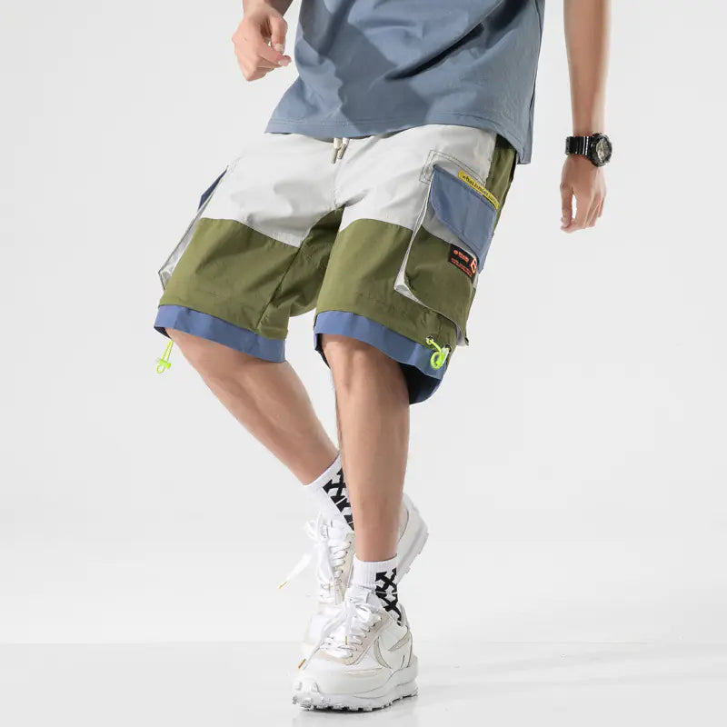 Trendy Men's Functional Style Brand Overalls Shorts
