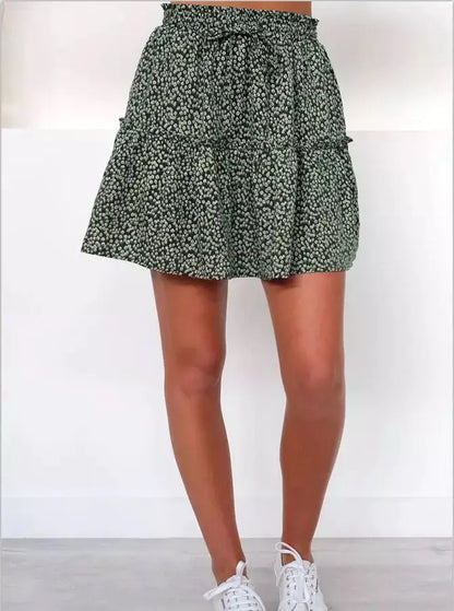 Floral A-line Beach Skirt and Printed Mini Skirt
