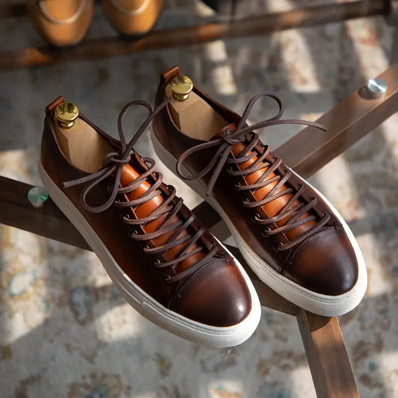 Handmade Retro Lace-up Casual Sneakers