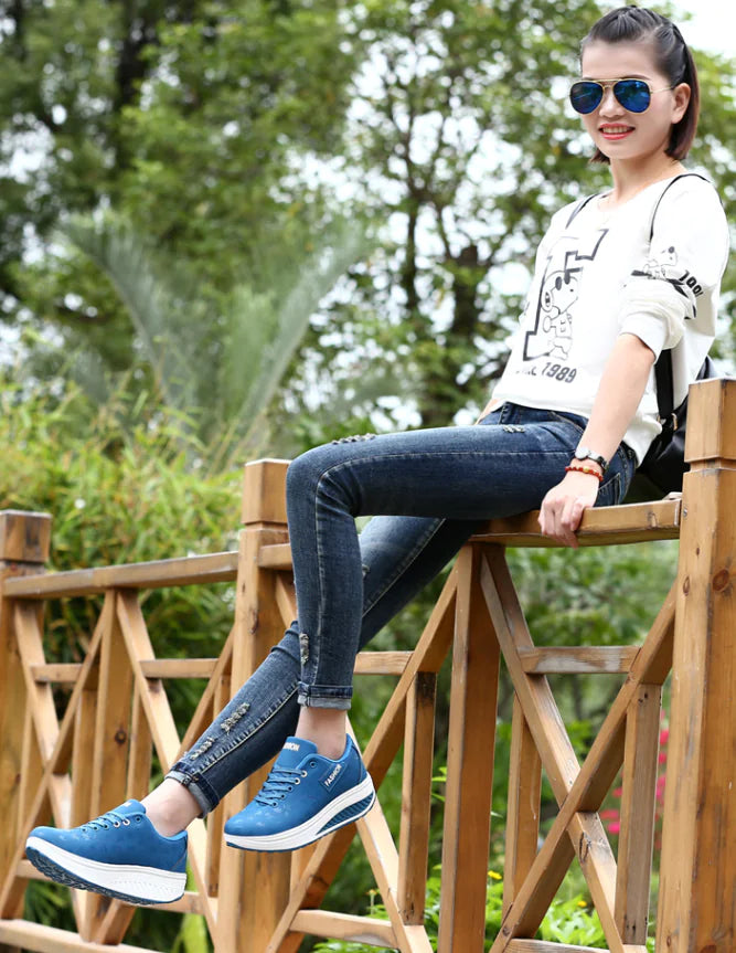 Thick-Soled Rocking Shoes for Casual Sports and Travel
