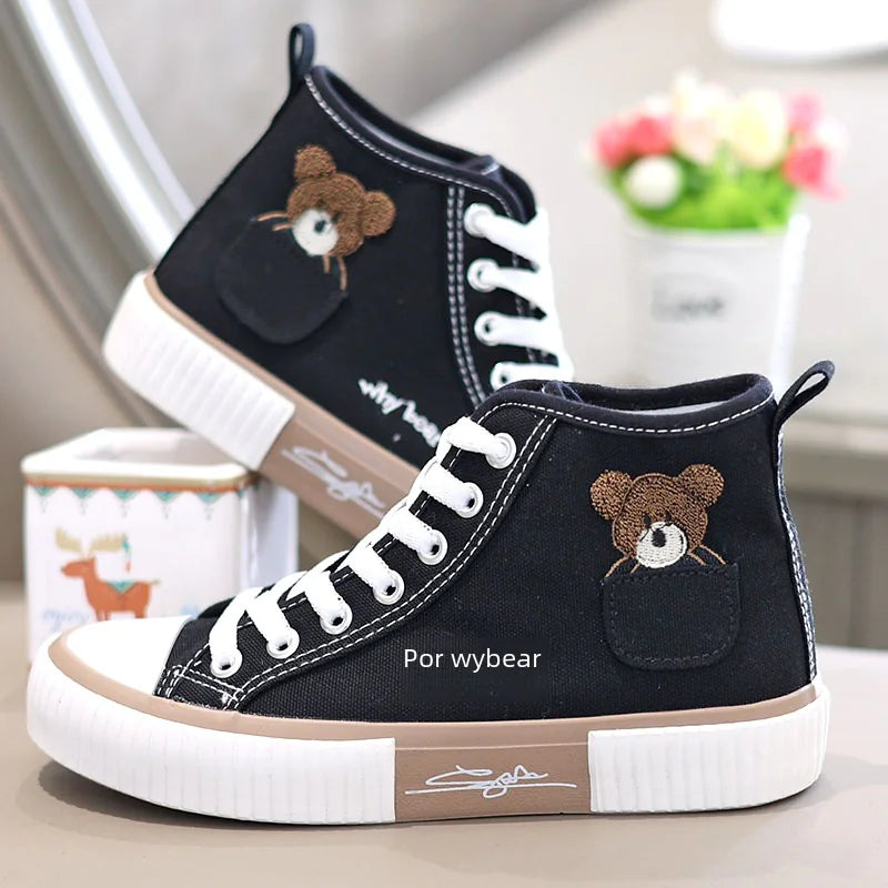 "Ins Style High-Top Canvas Shoes for Women - New Arrival"