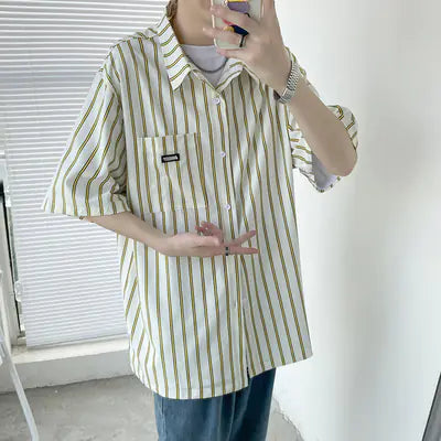 Men's Casual Retro Street Cotton Polyester Shirt