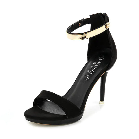 Open-Toe High Heels, Fashionable Strap Shoes, Plus Size