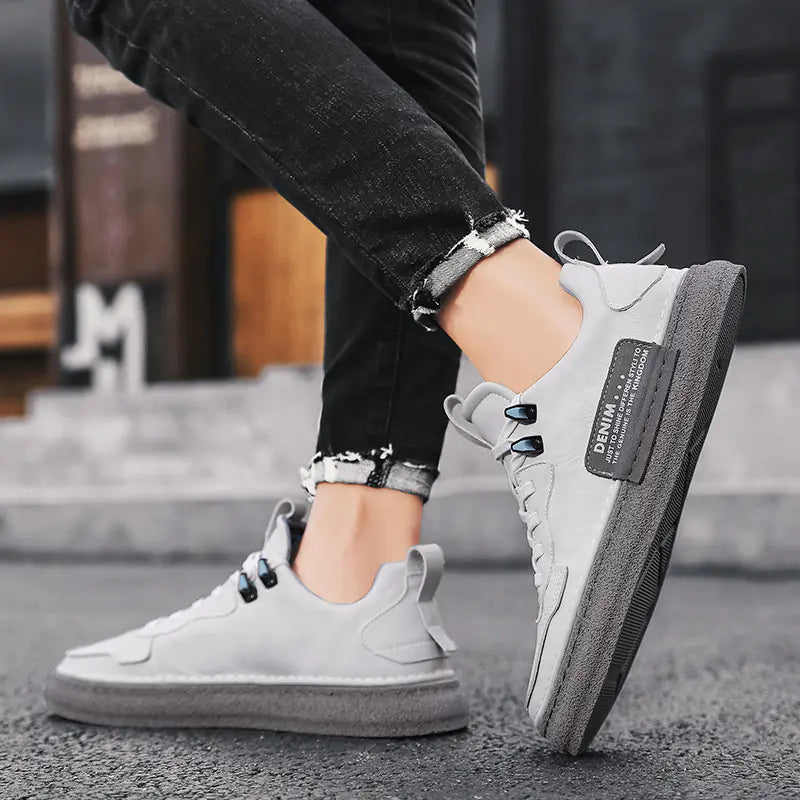 Men's Casual Spring Sneakers 2024 - Stylish White Shoes