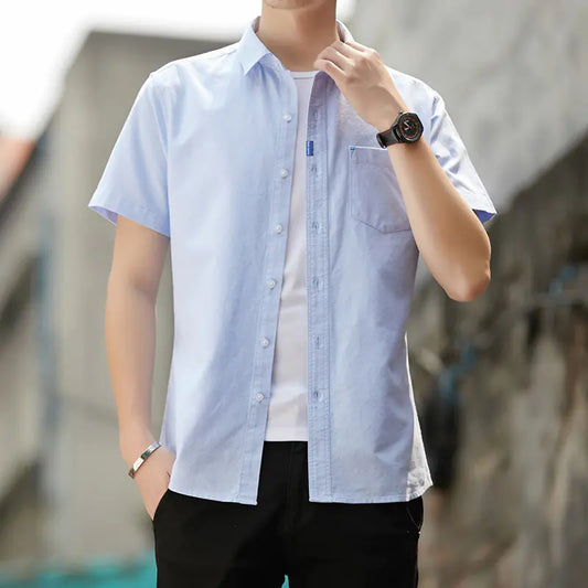 Men's Summer Short Sleeve Business Casual Shirt