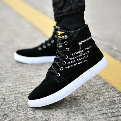 Men's High-Top Canvas Shoes - Stylish Casual Sneakers