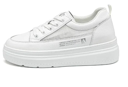 White Sports Platform Running Sneakers