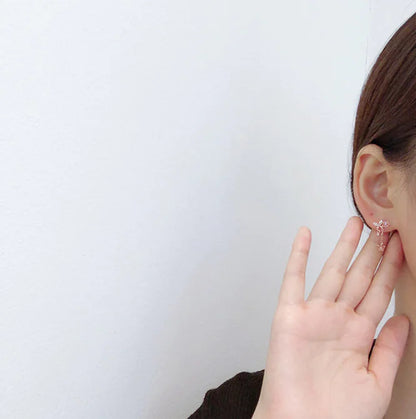 Pink Butterfly Rhinestone Elegant Earrings