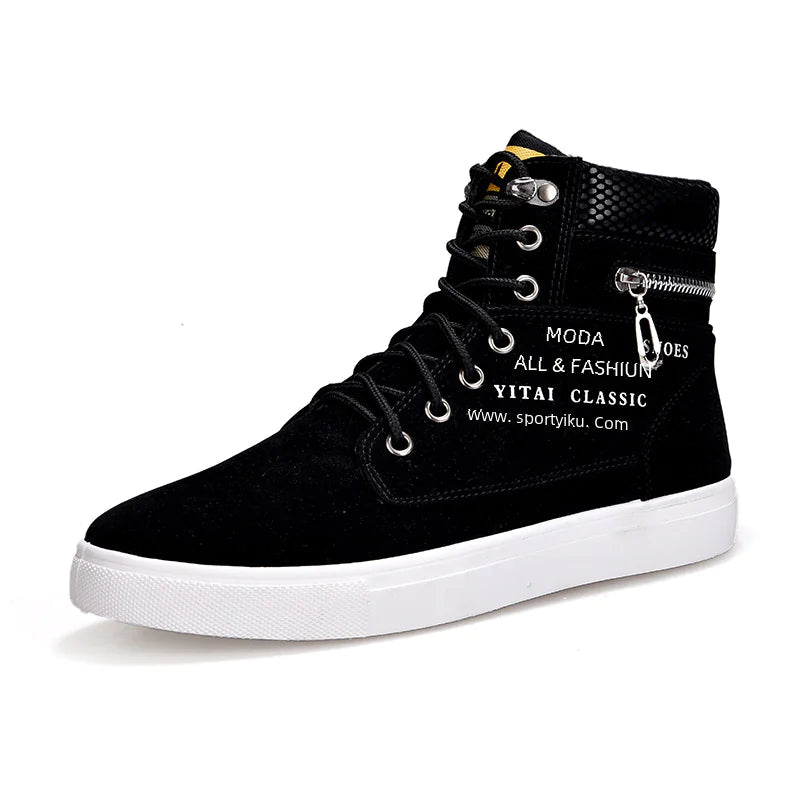 Men's High-Top Canvas Shoes - Stylish Casual Sneakers