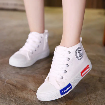 New Canvas Sneakers for Kids - High-Top Casual Shoes