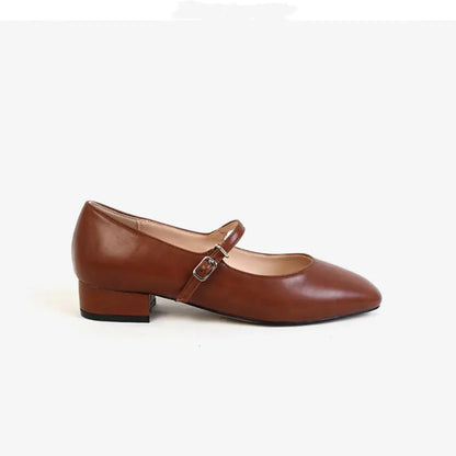 Vintage Mary Jane Shoes - Round Toe Flat Slip-On