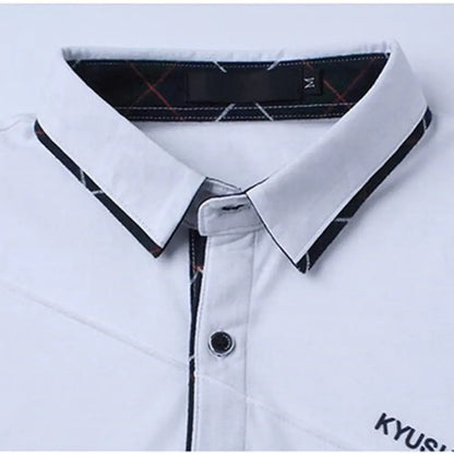 Men's Casual Long Sleeve Polo Shirt