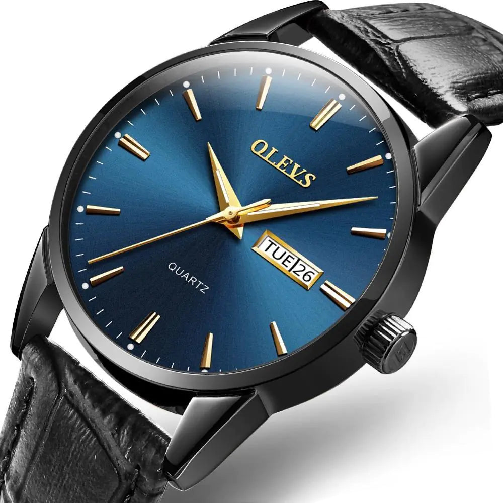 Quartz Couple Watches - Men's Mechanical Dual Calendar