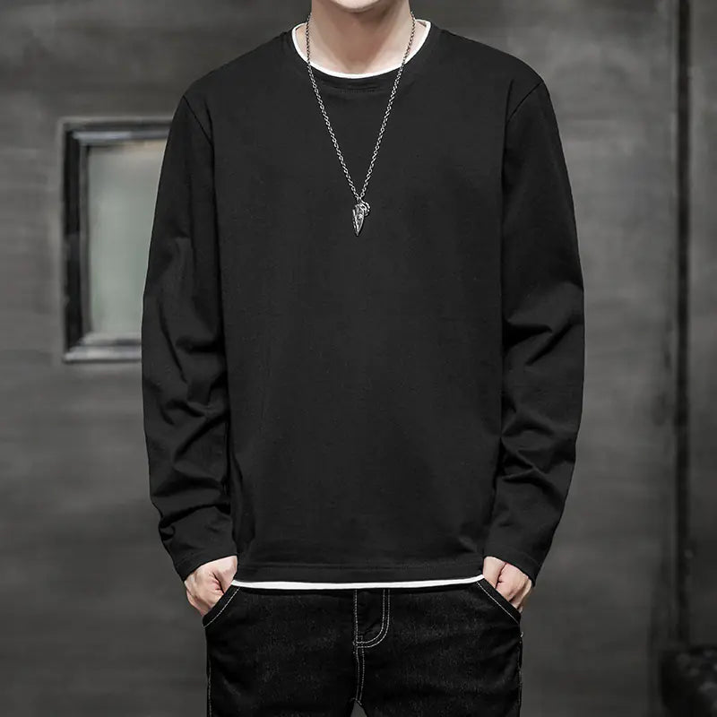 Men's Long-sleeved Casual Two-piece T-shirt