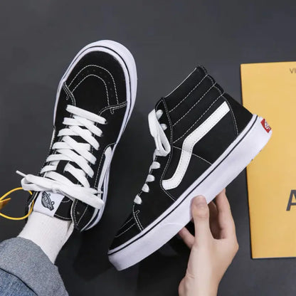 2025 Men's High-Top Black Canvas Sneakers (Couple's Shoes)