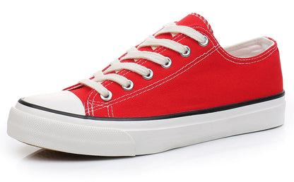 CullForYou Womens Colourful Low-Top Sneakers Shoes (7.5 M USRed/White)
