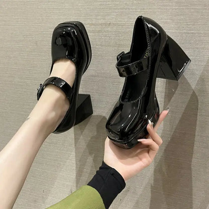 Retro Chunky Heel Mary Jane Shoes for Women 2023