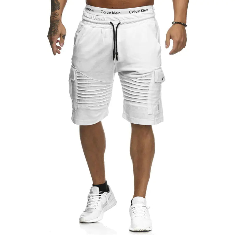 Men's Pleated Lace-Up Shorts