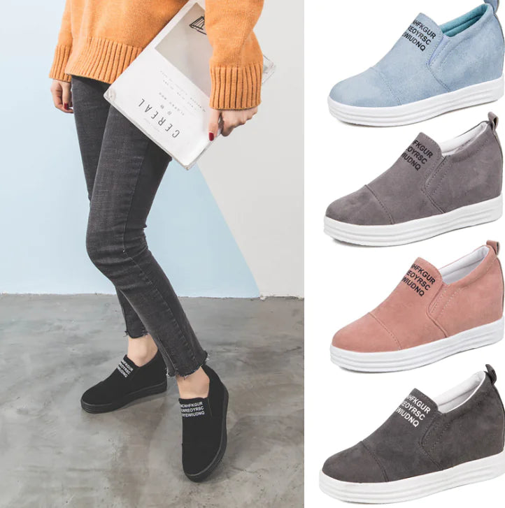 Comfortable High-Top Slip-On Canvas Shoes for Women