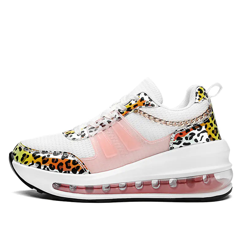 Reflective Leopard Print Casual Sports Sneakers