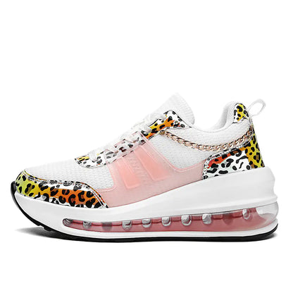 Reflective Leopard Print Casual Sports Sneakers