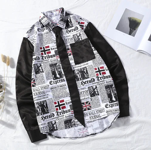 Casual Retro Polyester Shirt for Men