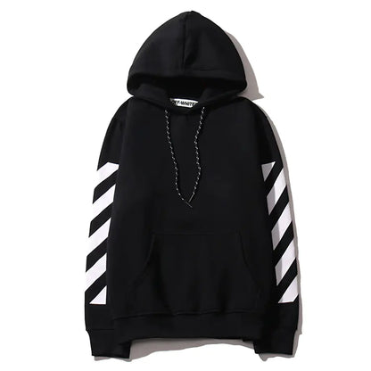 Off-White Fleece Hoodie with Striped Print for Fall/Winter