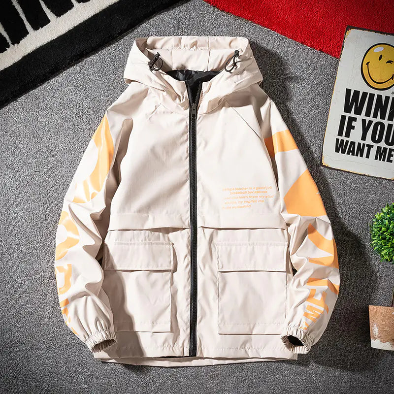 Hip Hop Floral Work Jacket for Men - Trendy Oversized Style