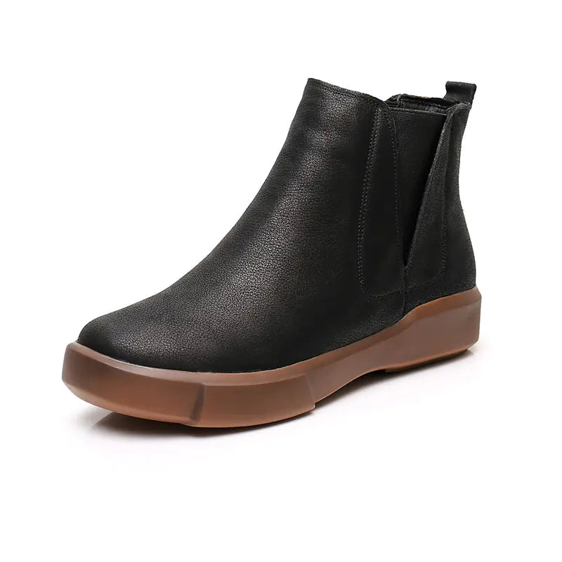 Retro Large Size Women's Beef Tendon Sole Short Boots