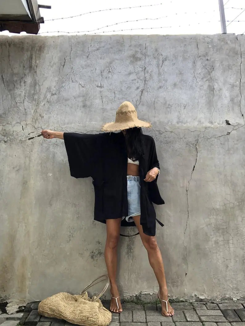 Short Cardigan Casual Beach Sunscreen Shirt for Ladies