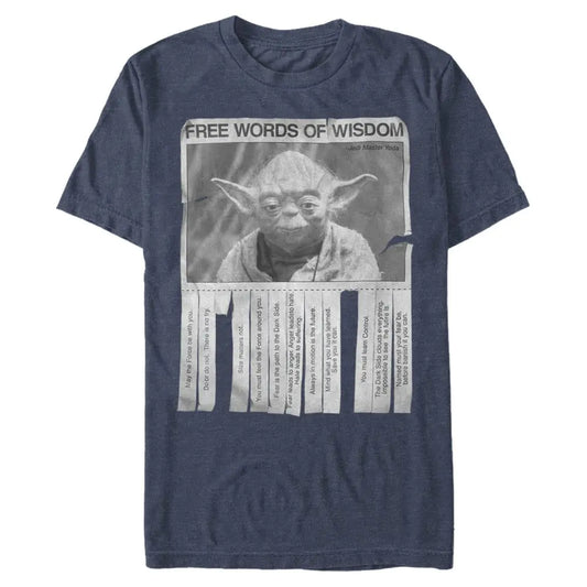 Star Wars unisex adult Star Wars - Words of Wisdom T-shirt T Shirt Premium Navy Heather X-Large US