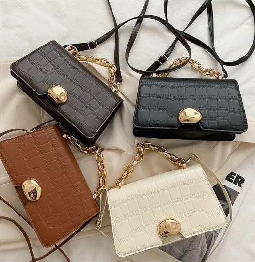 Trendy Women's Crossbody Bag with Stone Texture Design