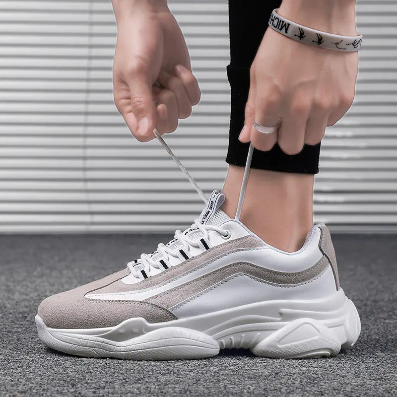 נעלי ספורט לאבא, נעליים לבנות אופנתיות וקז'ואליות להגדלת גובה