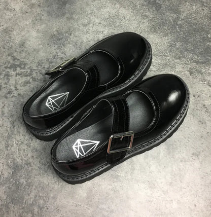 Platform Mary Jane Shoes for Women - Retro Style Black