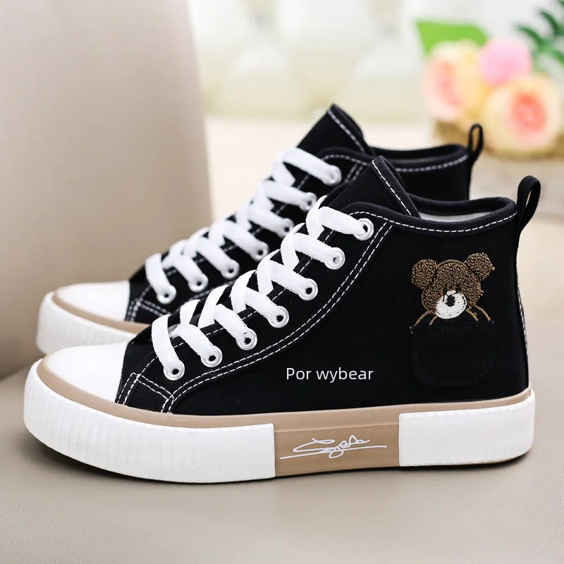 "Ins Style High-Top Canvas Shoes for Women - New Arrival"