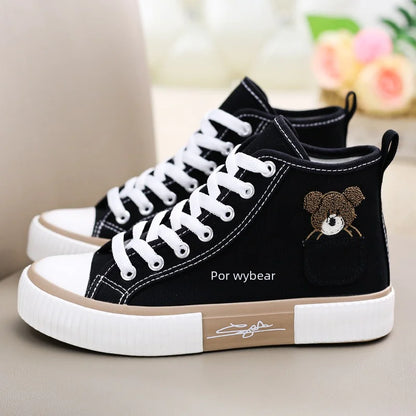 "Ins Style High-Top Canvas Shoes for Women - New Arrival"