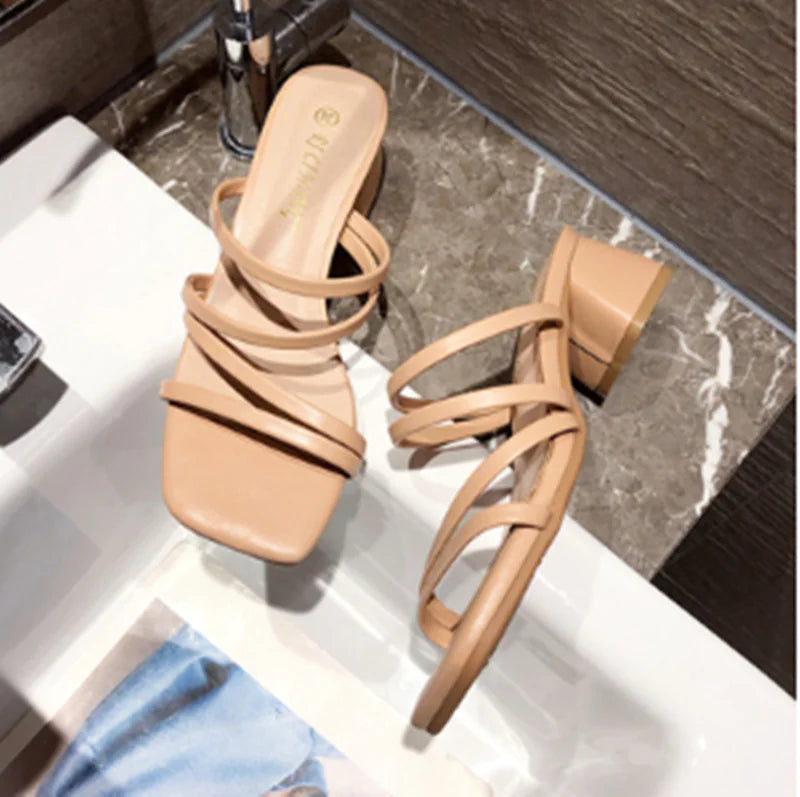 Fairy Wind Mid-Heel Thick Heel Sandals for Women