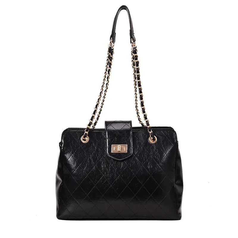 Korean Style Quilted Chain Crossbody Bag for Women