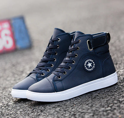 High-Top Sports Style Men's Sneakers - British Casual Shoes