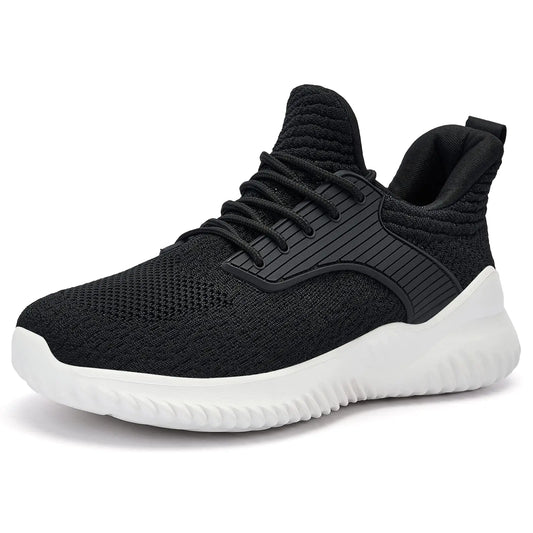 Akk Black Running Shoes for Men - Casual Non Slip Walking Tennis Shoes for Gym Sport Exercise Soft Lightweight Mens Workout Sneakers Size 12