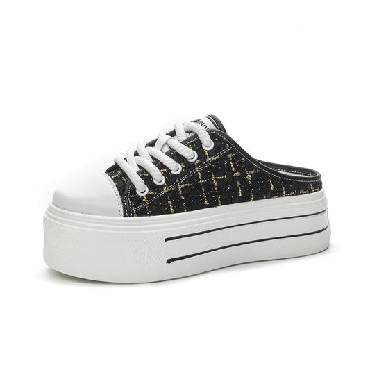 Height Increasing Canvas Shoes for Women with Thick Bottom