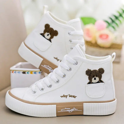 "Ins Style High-Top Canvas Shoes for Women - New Arrival"