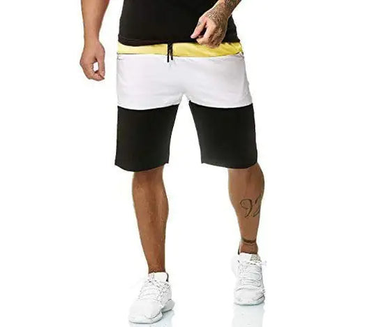 Men's Casual Color Block Five Point Shorts