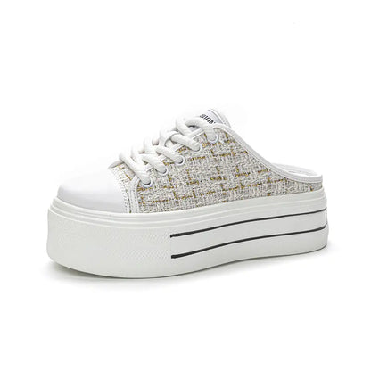 Height Increasing Canvas Shoes for Women with Thick Bottom
