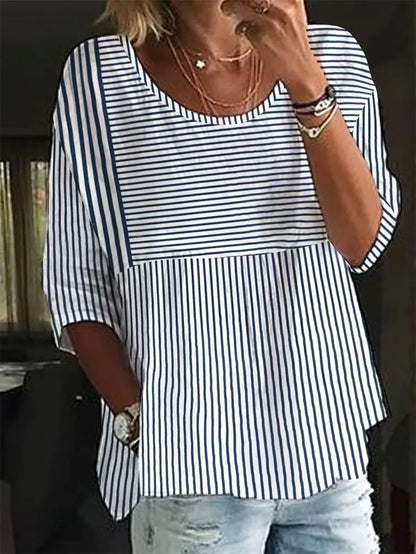 Plus Size Striped Casual T-Shirt