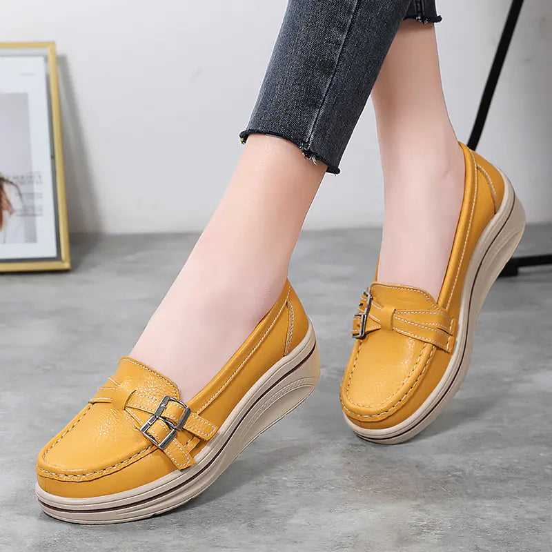 Casual Thick Sole Wedge Slip-On Shoes for Women