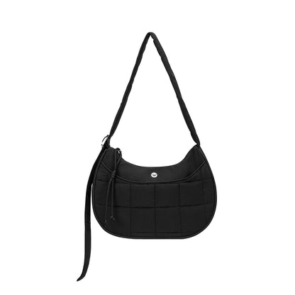 WESTBRONCO Puffer Crescent Shoulder bags for Women Puffy Quilted Handbags Nylon Shoulder Purse with Adjustable Strap