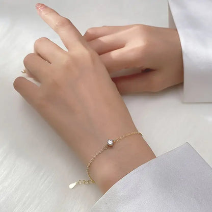 Korean Style Simple S925 Silver Bracelet for Women